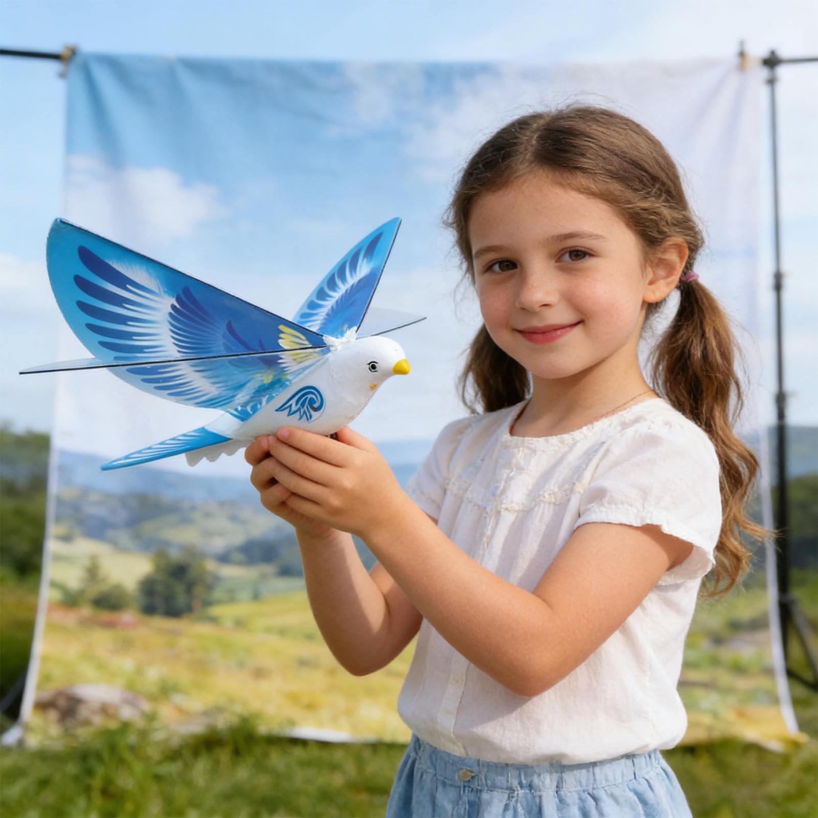 Flying Bird Toy - Realistic Electronic Figurine Game, Rechargeable Robot Plaything | Indoor & Outdoor Flying Bird for Kids for Kids Teens Family Gathering Outdoor Garden Park Backyard — view 3