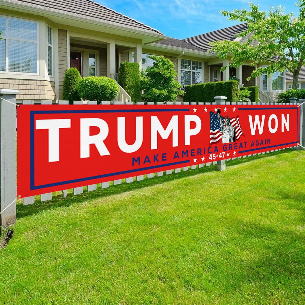 Großes Trump-Banner 2028 – 305x51 Cm, Polyester, Mit 4 Messingösen, Für Garten, Balkon & Zaun