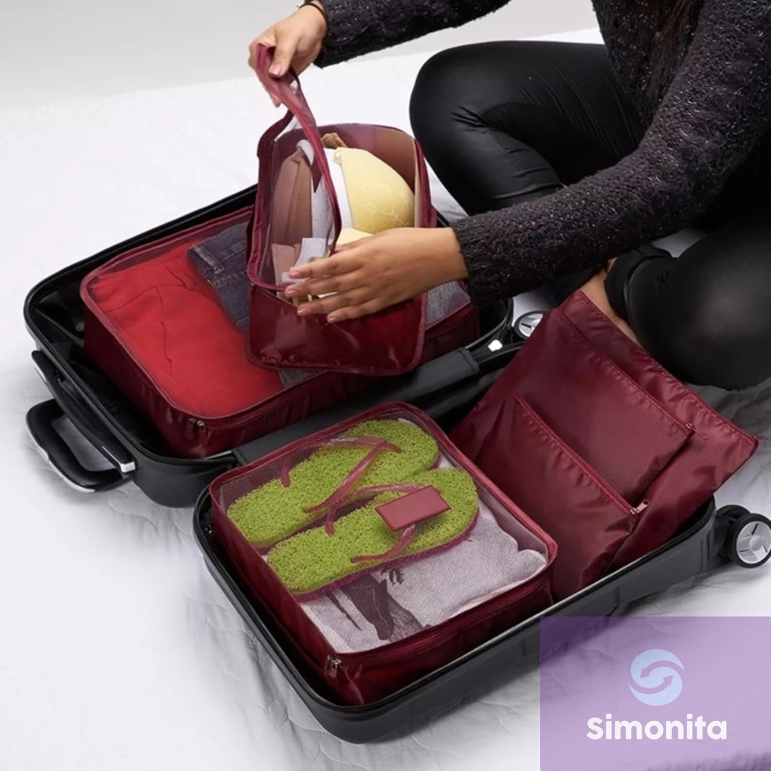 Kit Organizador de Mala de Viagem Prático 6 Peças Necessaires para Roupas, Maquiagens,cuecas calcinhas e meias Bagagen-Lene (Cinza) Kit Organizador de Mala de Viagem Prático 6 Peças Necessaires para Roupas, Maquiagens,cuecas calcinhas e meias Bagagen-Lene (Cinza)