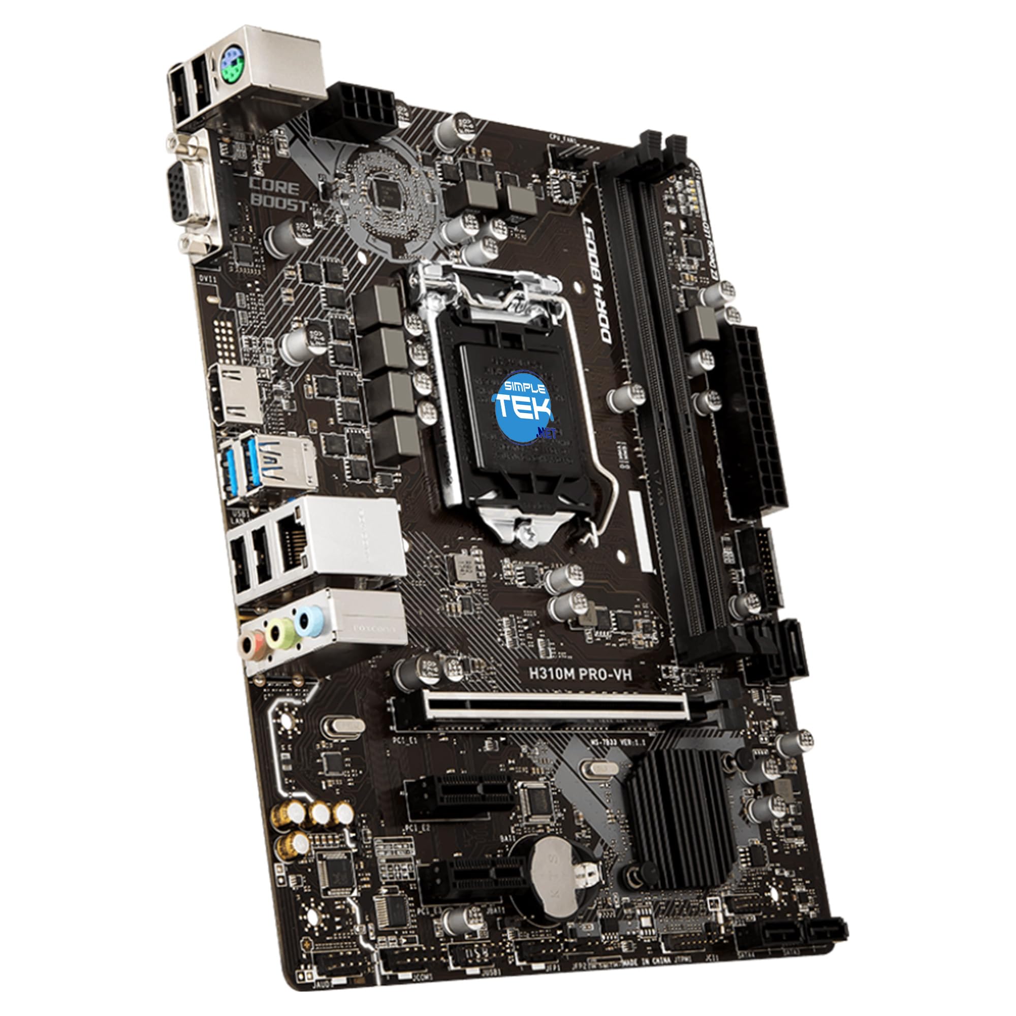 SIMPLETEK - Scheda Madre Micro ATX Socket LGA 1151 V2 per Processori di 8° e 9° Generazione Supporto DDR4 con HDMI, VGA e LAN Gigabit (Ricondizionato)