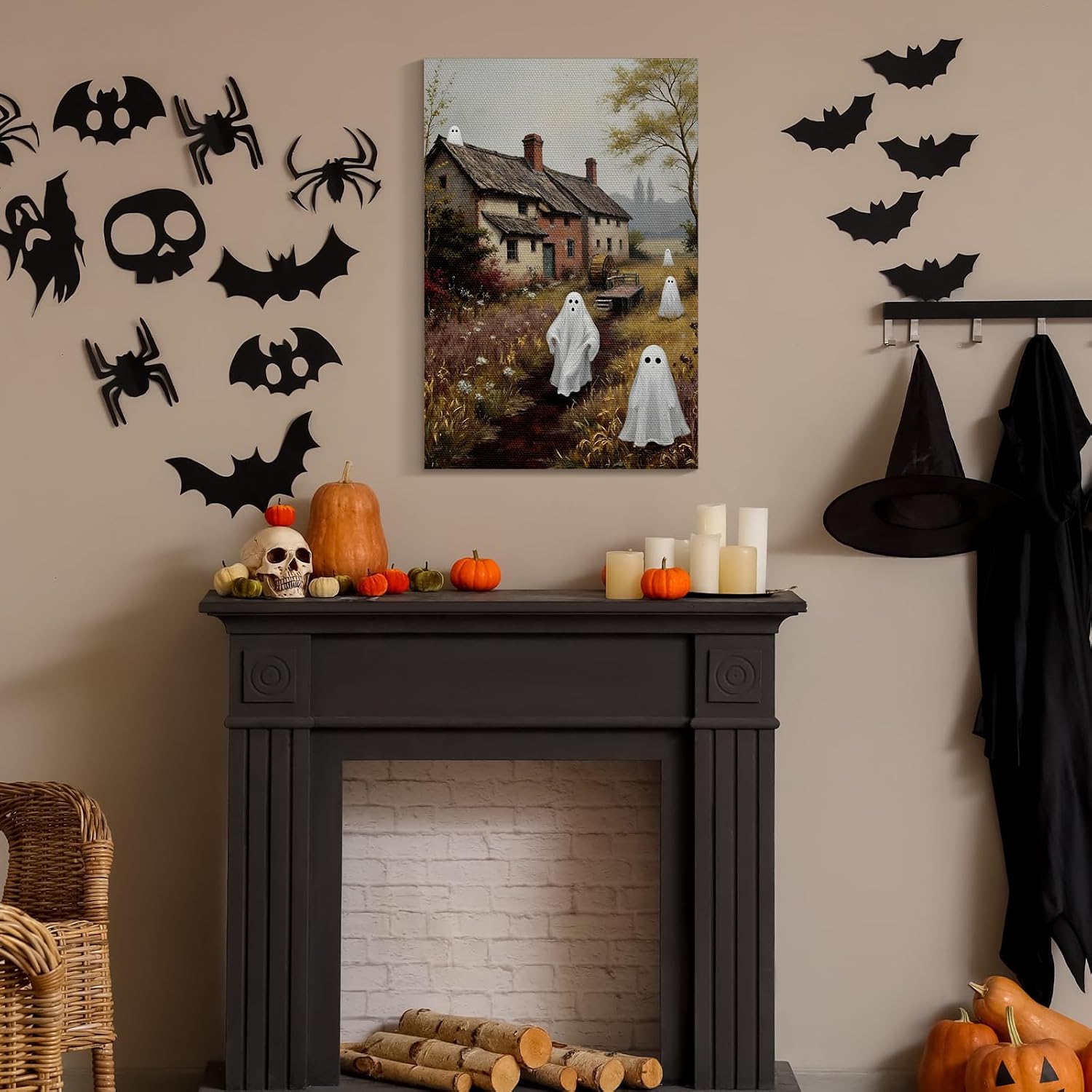 Honoson 6 Pcs Halloween Ghost DIY Paint by Number Kits for Adults
