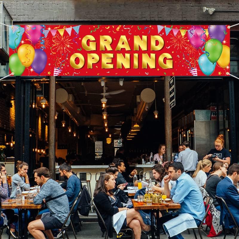 Miniatura 5 de Cartel de gran apertura, letrero de gran apertura, color rojo dorado, gran apertura, telón de fondo para tienda, tienda, empresa, jardín, ceremonia