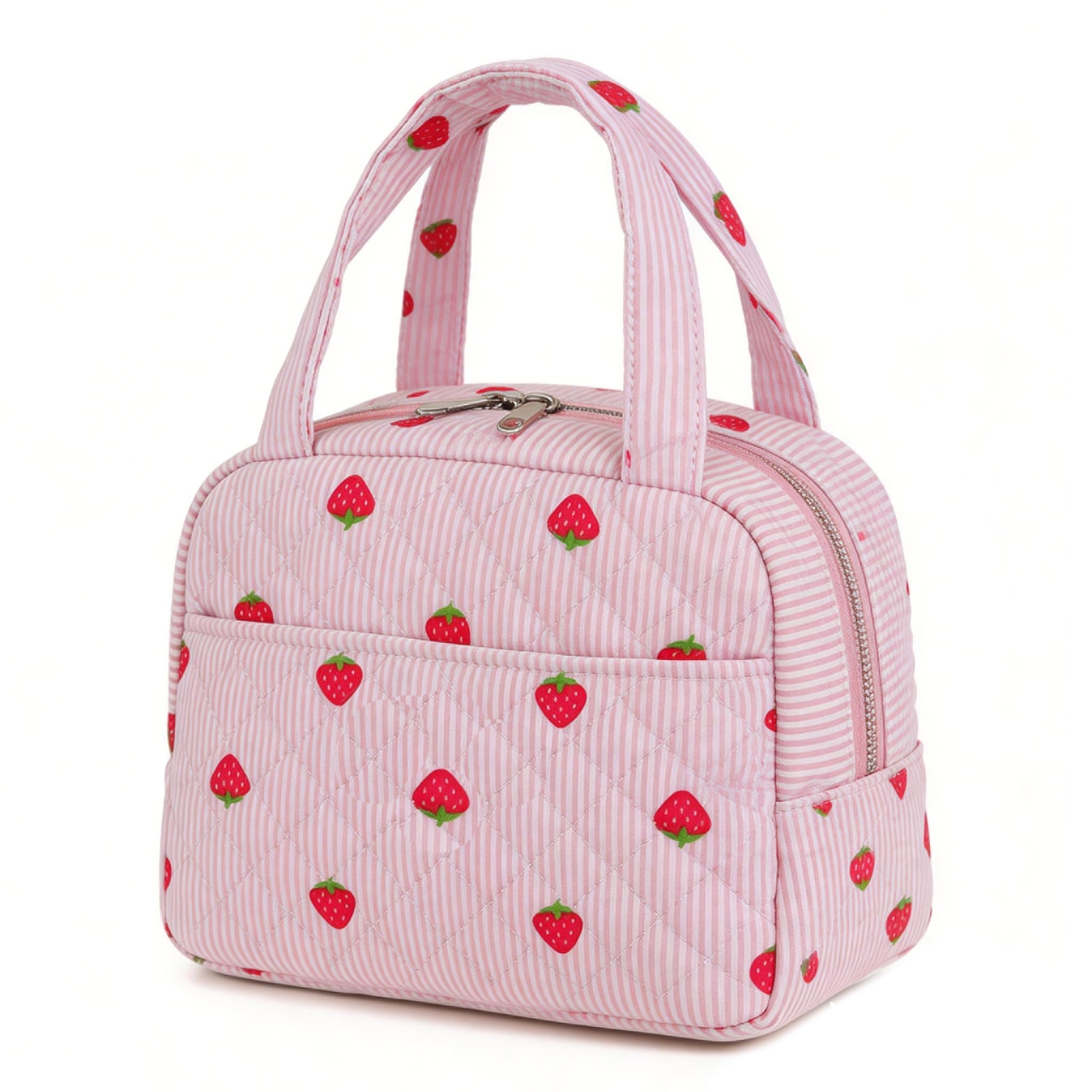 Cute Lunch Bag for Women Girls Strawberry Insulated Lunch Box Bag Packed Cooler Bag Ladies Lunchbag for Work Picnic School