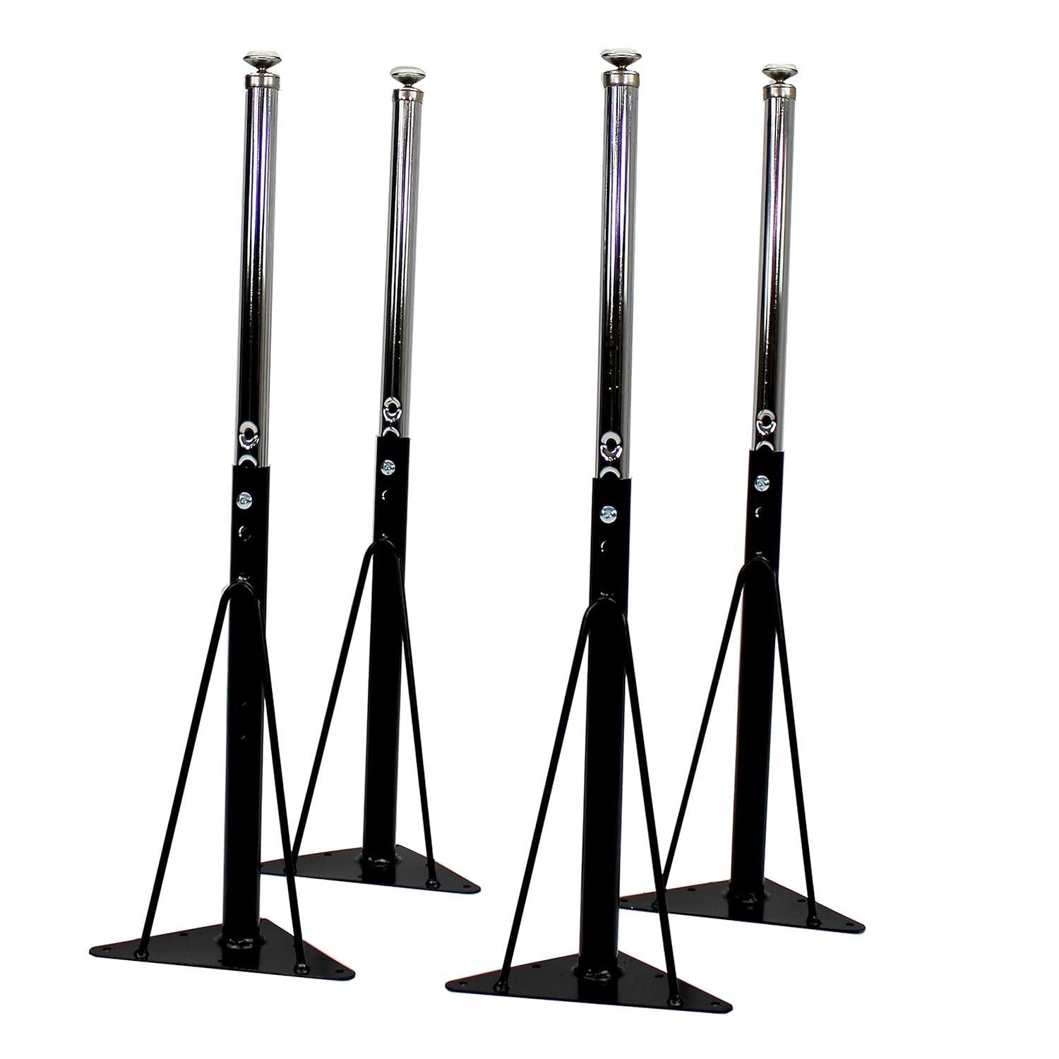 Factory Direct Partners REPLACEMENT Standard Swivel Glide Table Legs for FDP Activity Tables, Adjustable Height 19-30 inches, Includes Legs and Hardware ONLY (4-Pack) - Black, 11024-BK