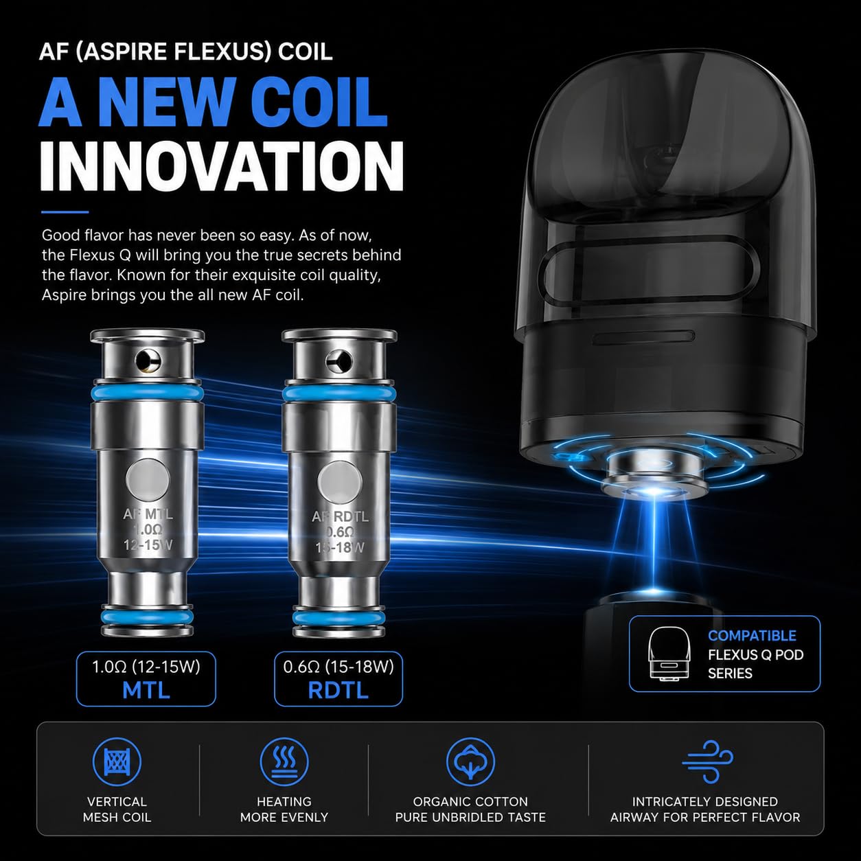 elfbar turbo geht nicht Flexus Q Podmod by Aspire - Beginner kit with 700mAh built-in battery