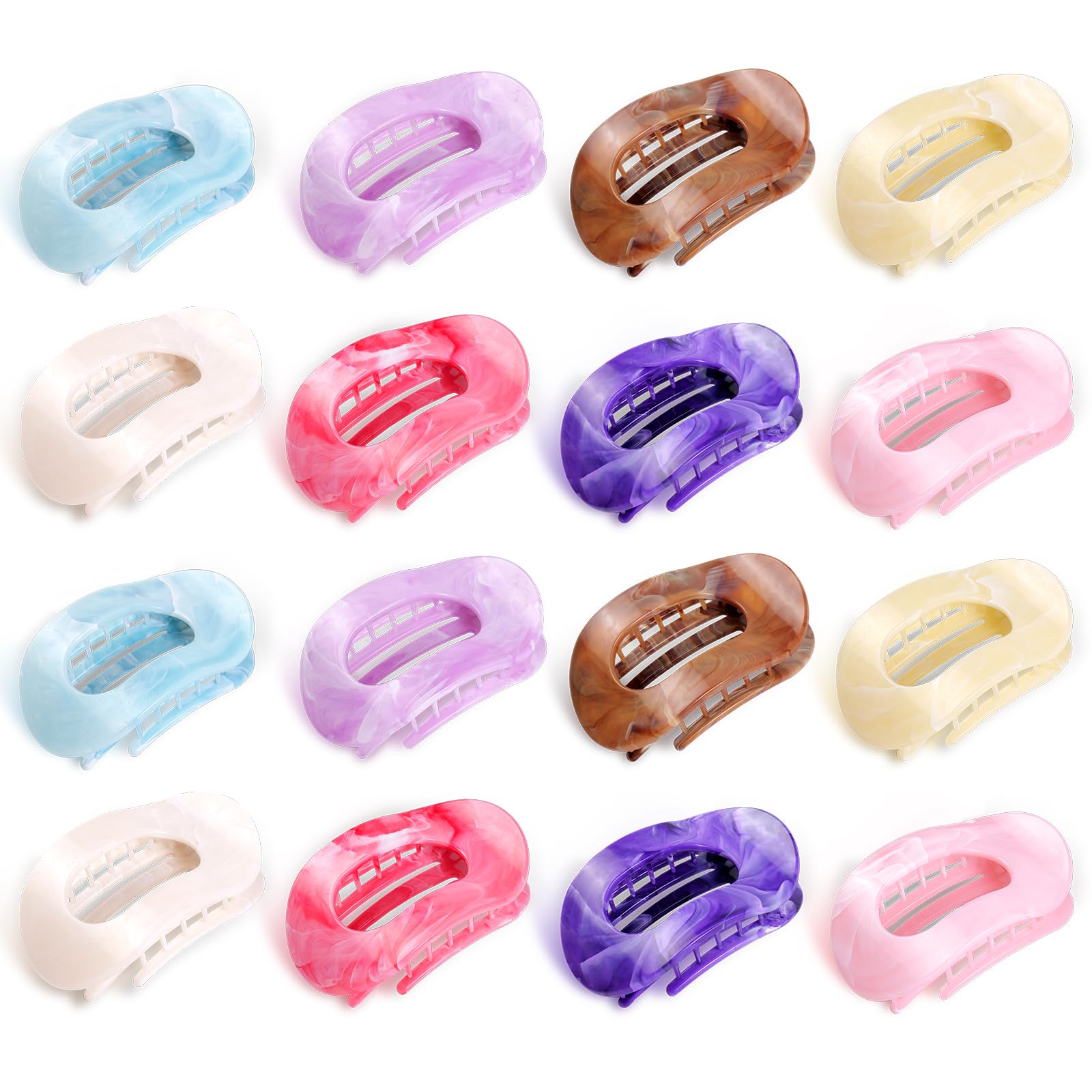 Fermagli per capelli piatti da donna, 16 pezzi, clip per capelli piatti di medie dimensioni, per ragazze, grandi fermagli per capelli spessi o sottili, tenuta forte, antiscivolo, accessori per capelli