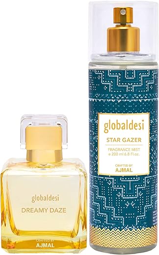 Global Desi Dreamy Daze Eau De Parfum 100ML & Star Gazer Body Mist 200ML Pack of 2 for Women Crafted by Ajmal