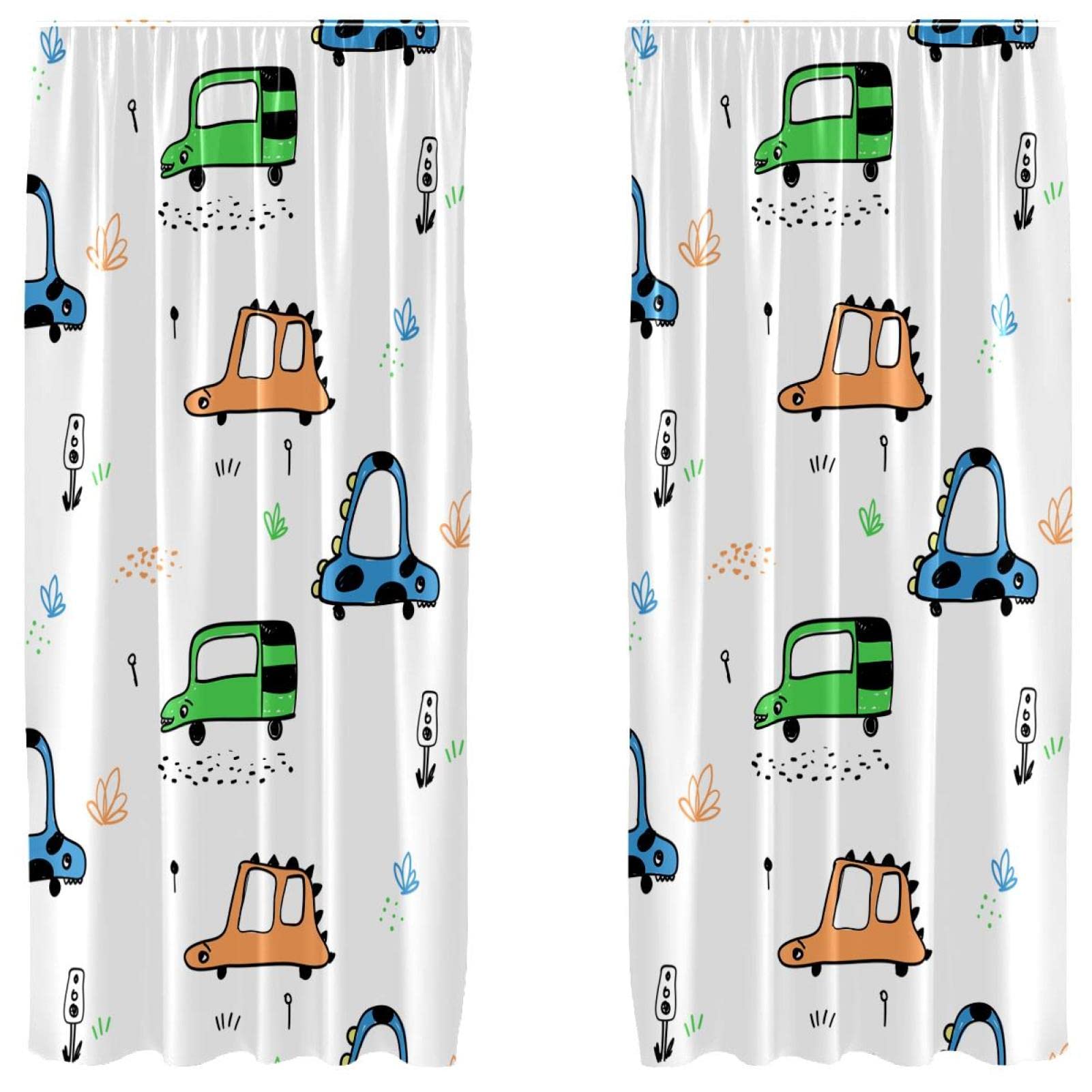Rideaux occultants voiture pour chambre d'enfant | 2 panneaux 140x213cm microfibre