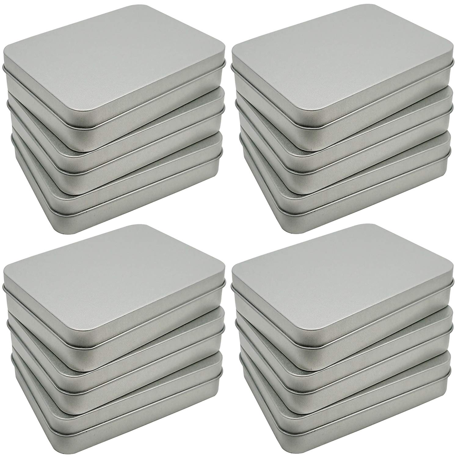 Hulless Set of 12 metal storage boxes for small and portable items, 4.5 x 3.3 x 0.9 inches.