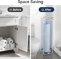 Vista 3 de Soporte para papel higiénico (con función de reserva), soporte de almacenamiento de rollos de repuesto independiente, acero inoxidable