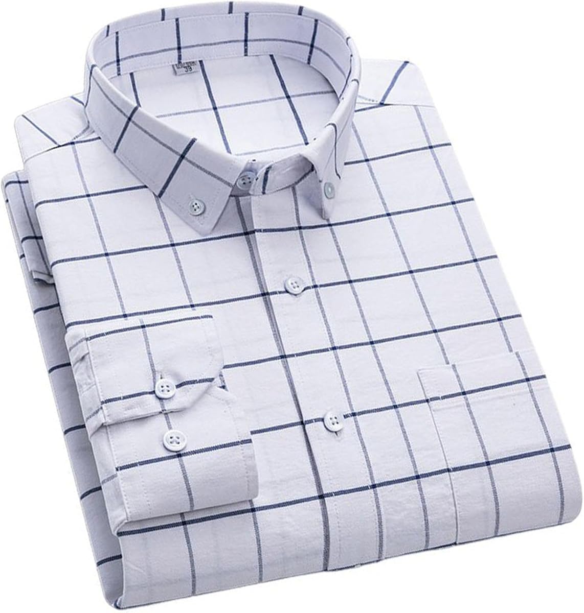 Cromoncent Mens Long Sleeve Oxford Button Down Shirts Casual Dress Shirt for Men,100% Cotton,Plaid/Stripes Shirts