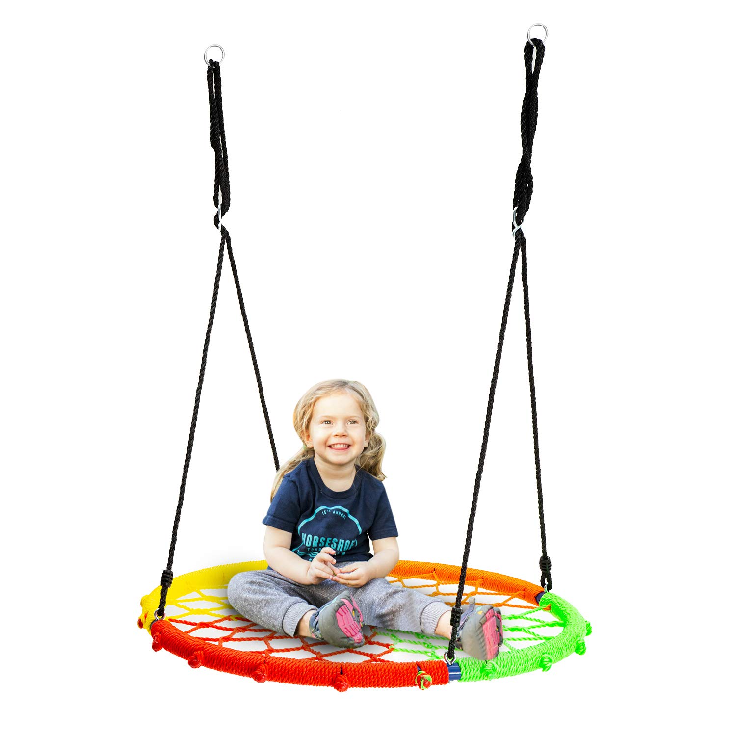 Wonline 40’’ Spider Web Tree Swing, 330lb Weight Capacity, Indoor/Outdoor Net Swing for Kids