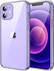 JETech Capa para iPhone 12/12 Pro 6,1 Polegadas, Case Protetora de Telefone à Prova de Choque Não-Amarelecimento, Capinha Parte Traseira Transparente Anti-Riscos (Roxo Profundo)