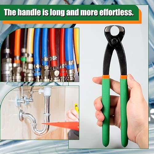 Miniatura 5 de Alicates de abrazadera de oreja de 9 pulgadas, alicates de abrazadera de mordaza frontal, abrazaderas de manguera de oreja única, alicates para