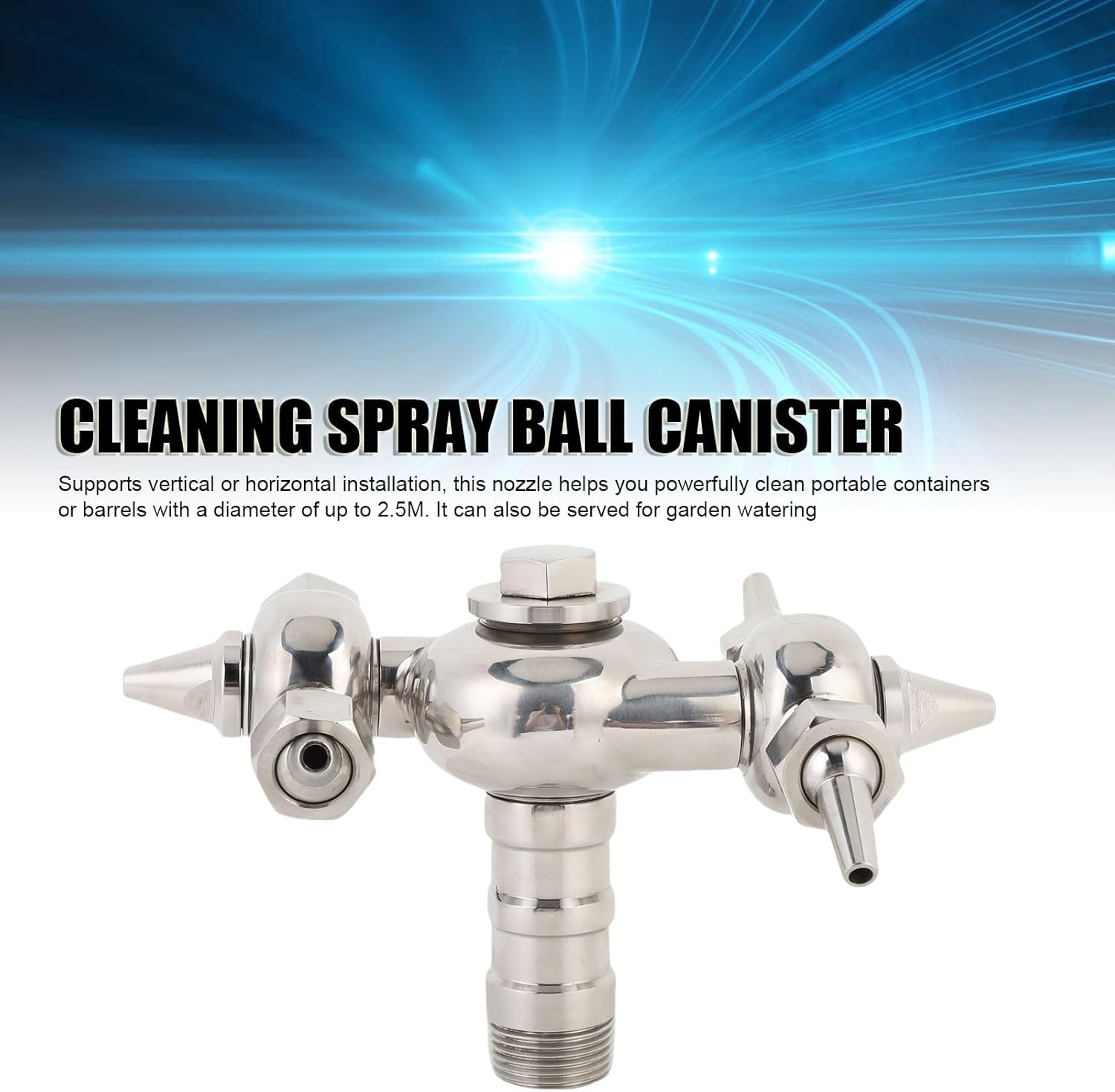 360 Degree Rotating Spray Nozzle Double Ball Universal Cleaning Nozzle Stainless Steel DN50 Male Thread