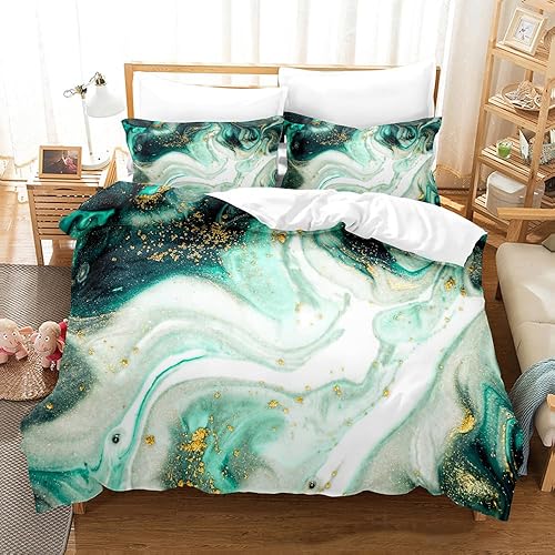 Miniatura 7 de Juego de funda de edredón femenina, juego de ropa de cama de mármol azul polvoriento, rosa, para niñas y mujeres, arte abstracto, acuarela, tamaño