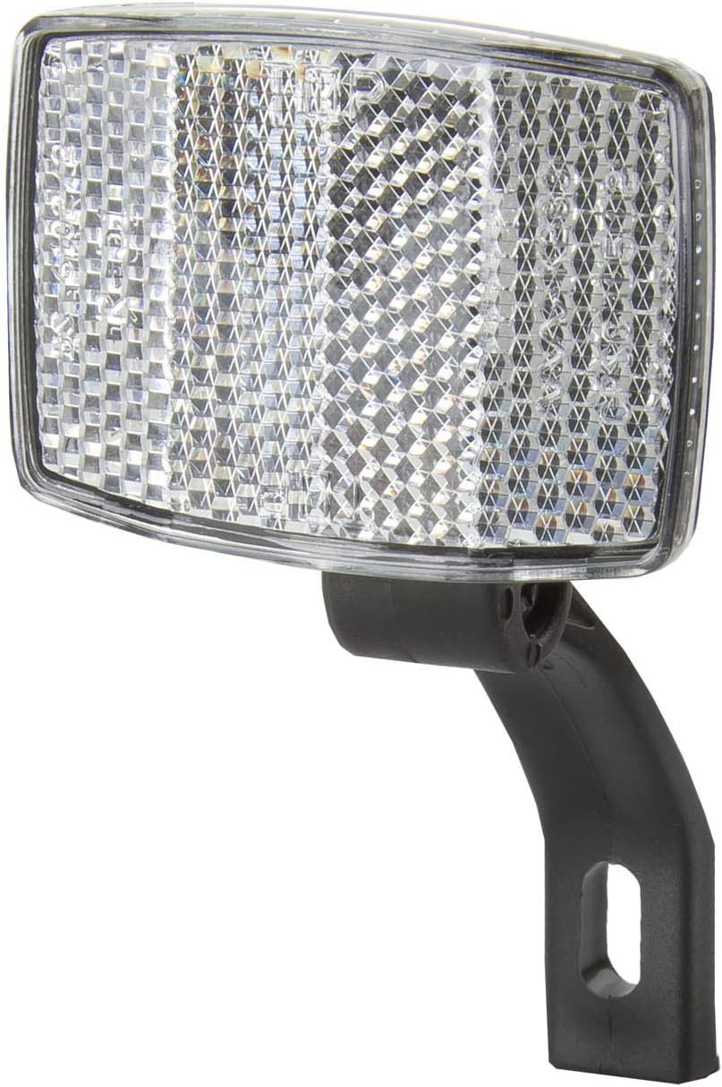 Bike Front Reflector White with Adjustable mounting Bracket Bicycle MTB