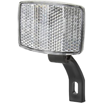 cyclingcolors Bicycle Reflector White Front Road Bike MTB Front Spotlight with Plastic Holder