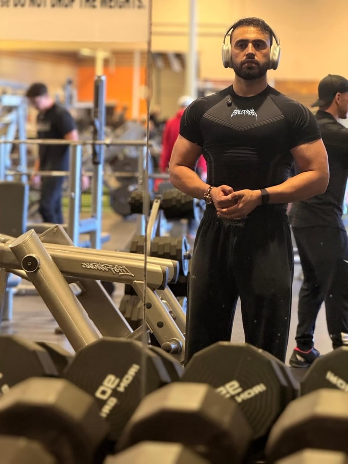 Mens Short Sleeve Compression Shirt Gym Workout Tops Base Layer Fashion Printed for Athletic Fitness Casual Wear
