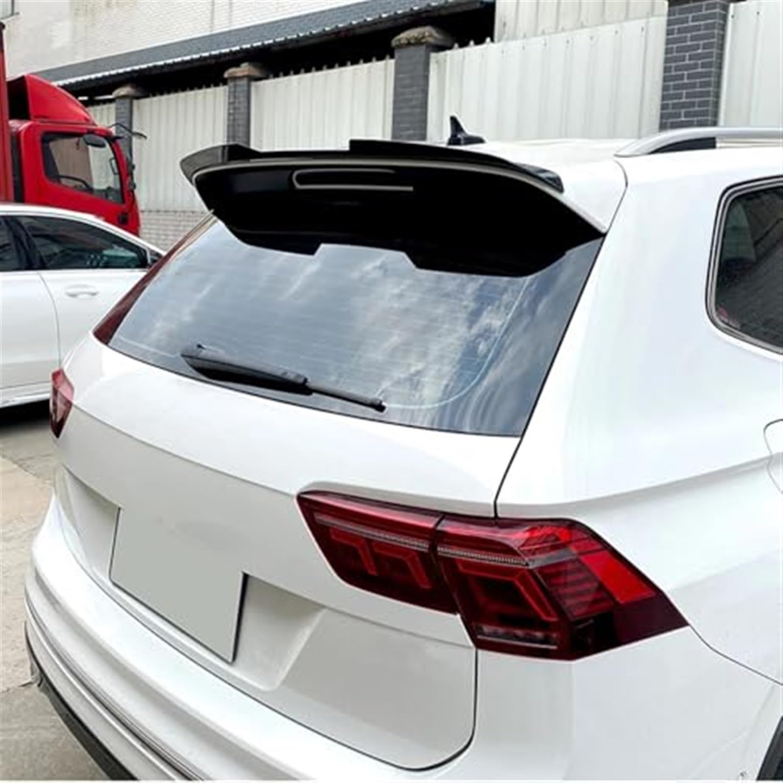 Spojlery tylne bagażnika samochodu Spojler dachowy tylny samochodu Skrzydło klapy bagażnika Górne okno Akcesoria samochodowe, do VW, do Tiguana, 2017 2018 2019 2020 2021 2022 Spojler tylny sam