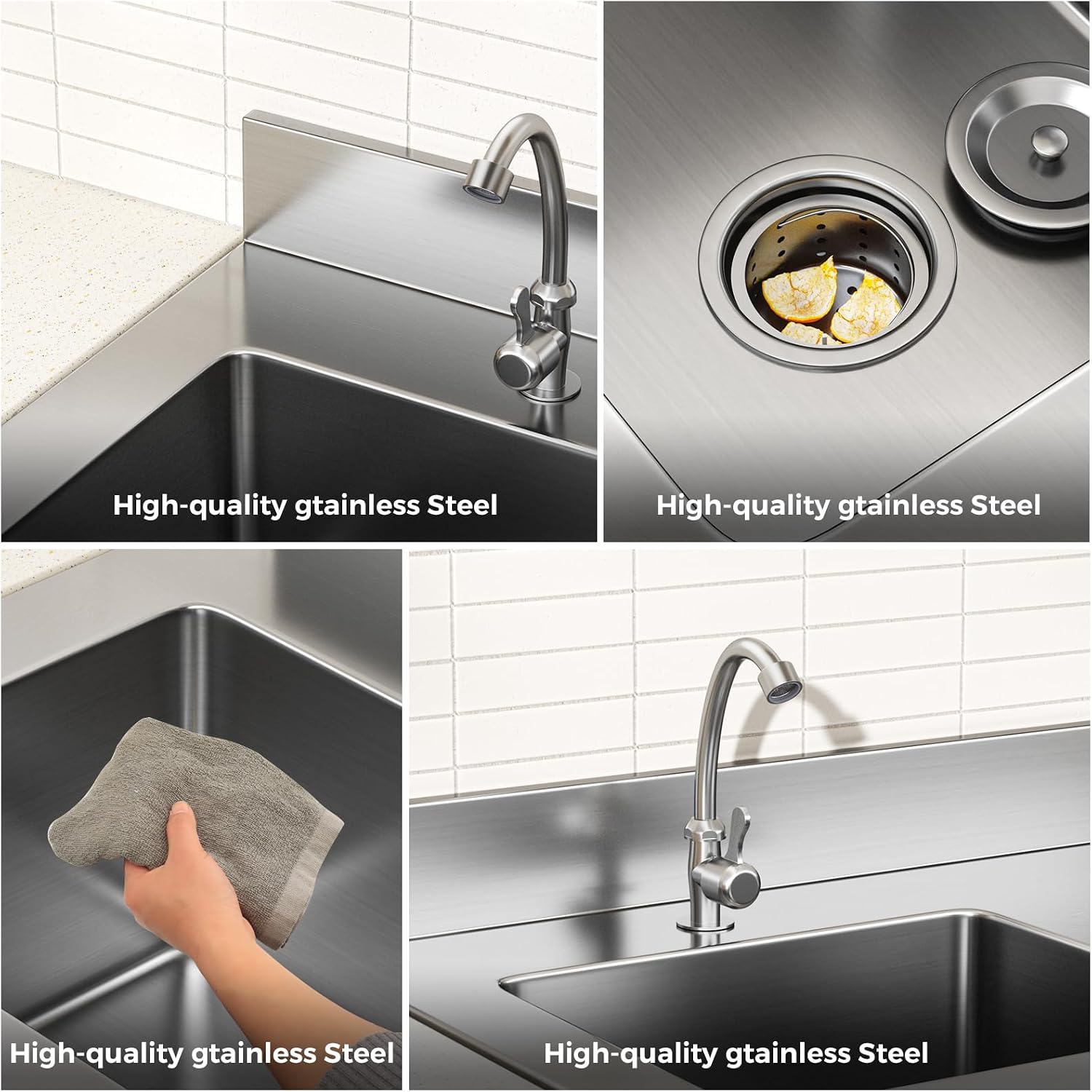 Laundry Sink with Cabinet, Stainless Steel Free Standing Sink with Single Bowl Commercial Utility Sinks for Farmhouse Bathroom Bar Laundry Room Kitchen Outdoor (39 Inch)