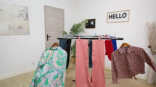 Miniatura 7 de Secador de tela giratorio, estante de secado eléctrico con apagado automático de 2 horas, plegable, ligero, carga máxima de 44.1 lbs, temporizador