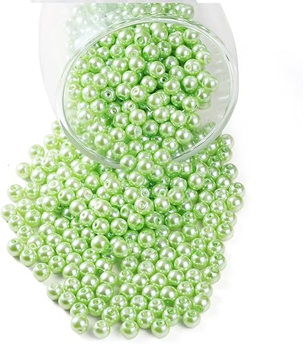 YouLuo 200 piezas de cuentas de perlas de cristal redondas perlas de perlas checas pequeñas satinadas brillantes cuentas espaciadoras para hacer