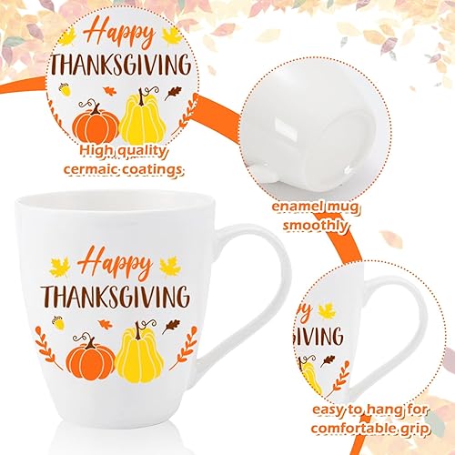 Miniatura 3 de Whaline Paquete de 6 tazas de otoño de 11 onzas, taza de café de Acción de Gracias, calabaza, pavo, hoja de arce, tazas de cerámica, tazas de fiesta