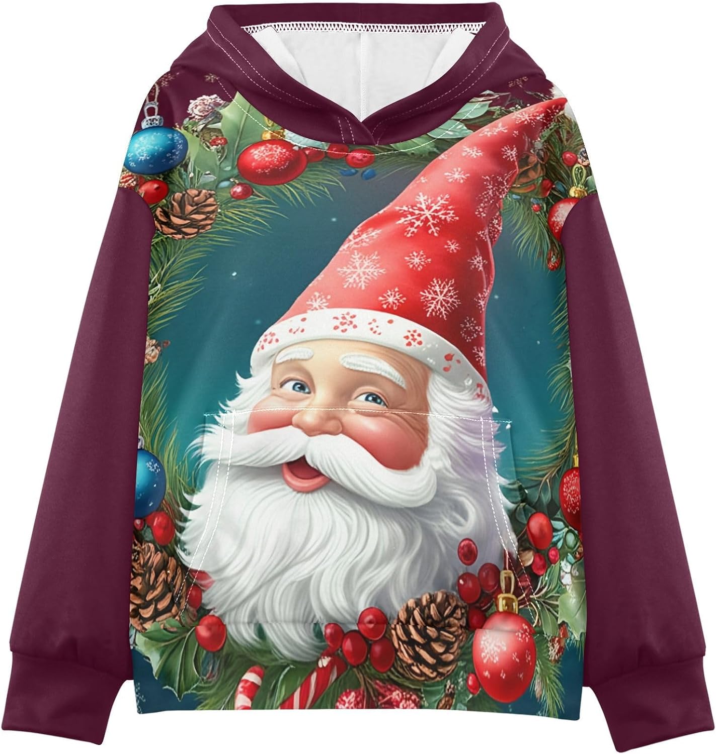 Sloth Face Funny christmas Santa Claus Toddler Girls Pullover Hoodie Sweatshirt 4-14Y a2306015