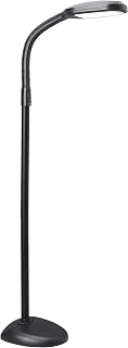 Verilux SmartLight Full Spectrum LED Floor Lamp - Adjustable Brightness, Gooseneck, Reduces Eye Strain for Reading, Crafts & Artists (Black)