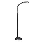 SmartLight Full Spectrum LED Modern Floor Lamp with Adjustable Brightness&comma; Flexible Gooseneck and Easy Controls - Reduces Eye Strain and Fatigue - Ideal for Reading&comma; Artists&comma; Craft &lpar;Black&rpar;