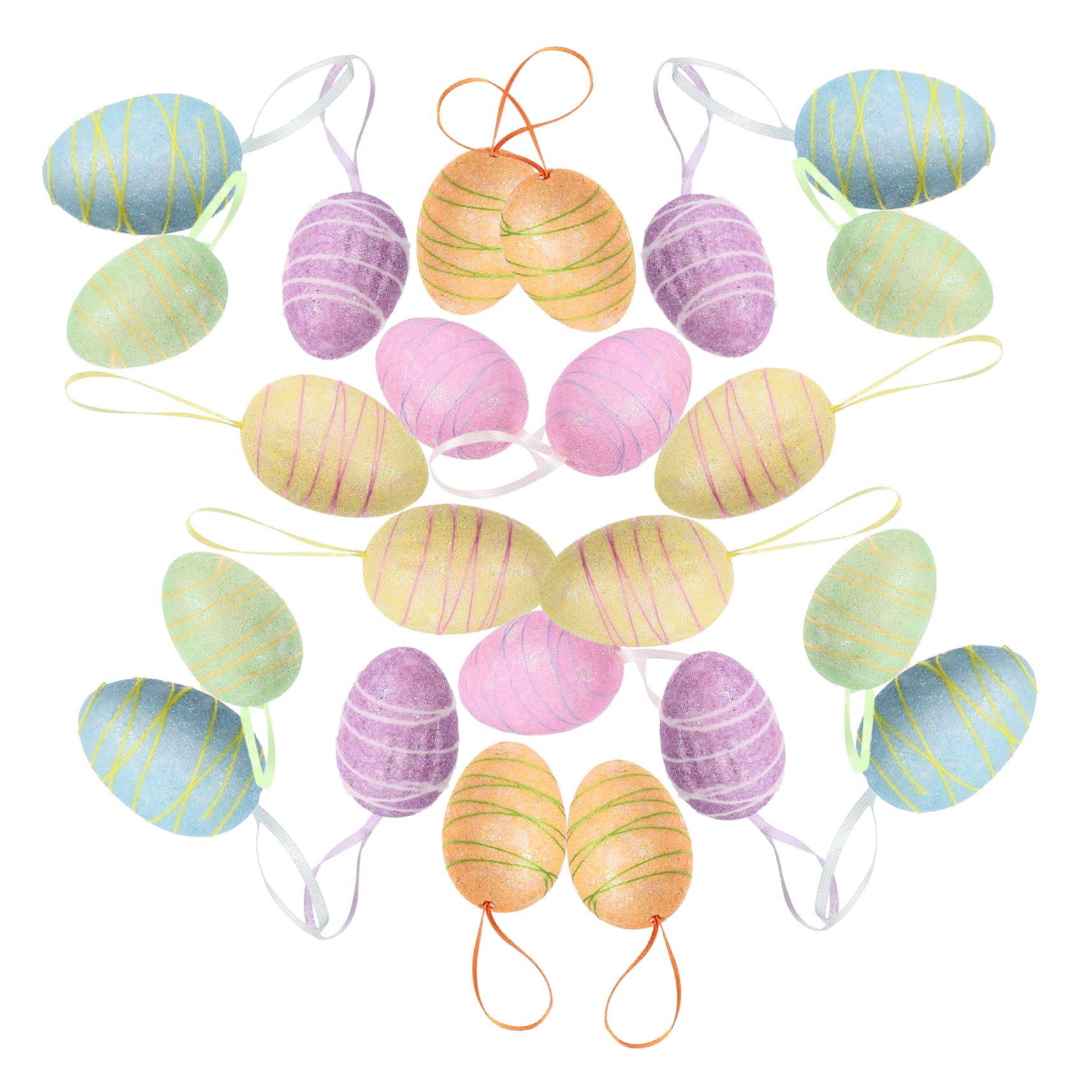 Cabilock 90stücke Bunte Ostereier Dekorationen Hängende Ornamente Für Ostern Für Osterbaum Und Frühlingsfeiern Gestaltete Eier Für DIY-Dekorationen
