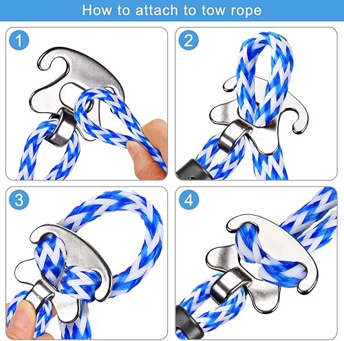 Miniatura 3 de SELEWARE Heavy Duty Boat Tow Harness for Tubing, Boat Tow Rope with Stainless Steel Quick Connector, Heavy Duty Self Centering Tow Harness for Boat