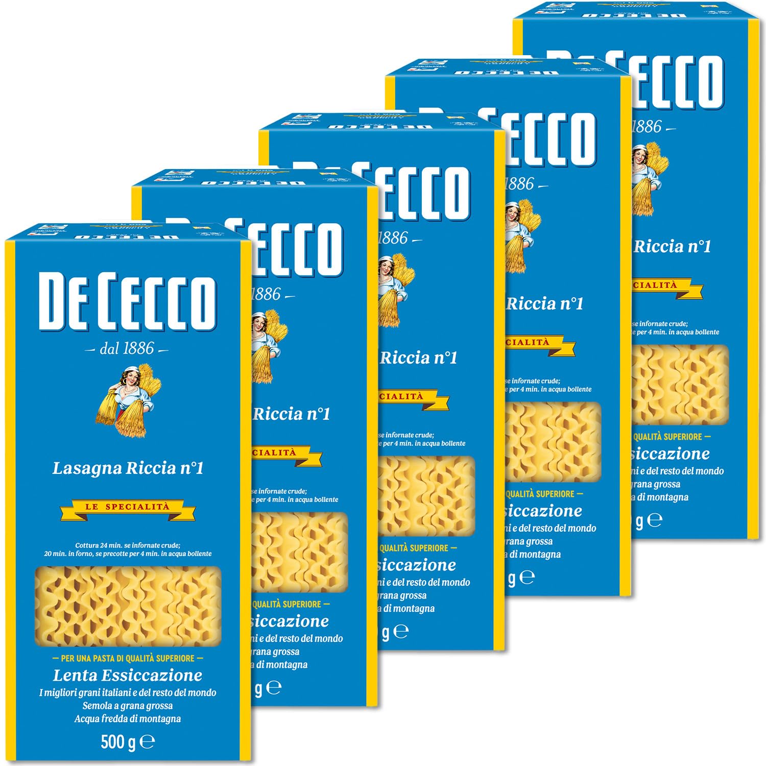 Amazon.co.jp: De Cecco ディ・チェコ No.1 ラザーニャ 500g×5袋