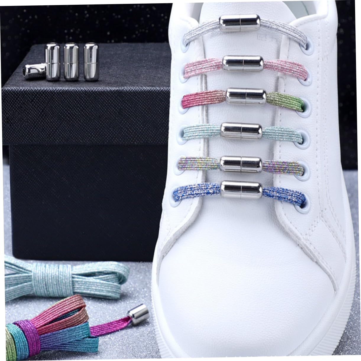 14pares Cordones Elásticos Tieless De Con Hebilla Metalizada Para Adultos y Mayores