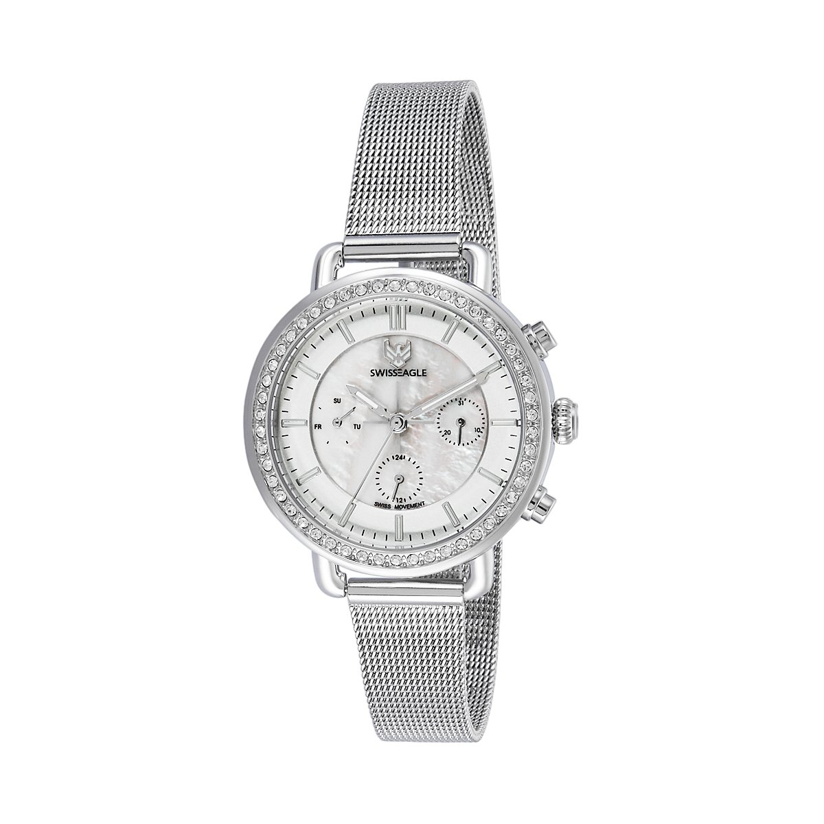 Swiss Eagle Multifunctional White Dial Womens Watch (B07FM98XJT) Amazon Price History, Amazon Price Tracker