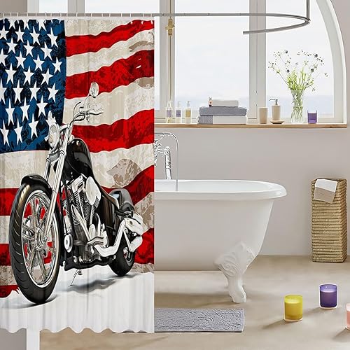 Vista 22 de Juego de cortinas de ducha con estampado de piel de vacuno retro, estilo vaquero occidental, decoración de baño de 72 x 84 pulgadas con ganchos