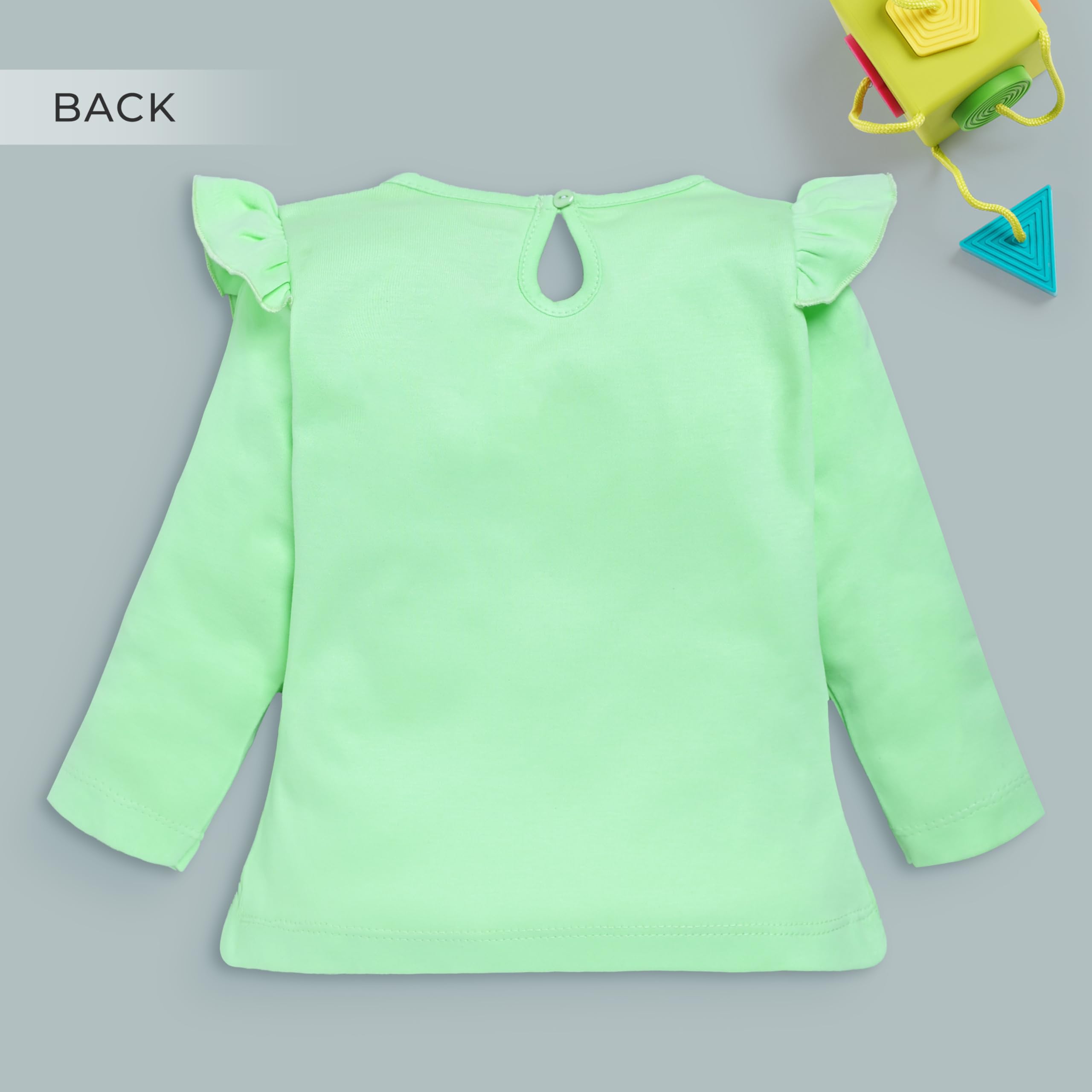 LuvLap Baby Girls 100% Cotton Full Sleeve Girls Top Pack of 2, Coral Quartz & Paradise Green, XL (12 to 18 Months) 4
