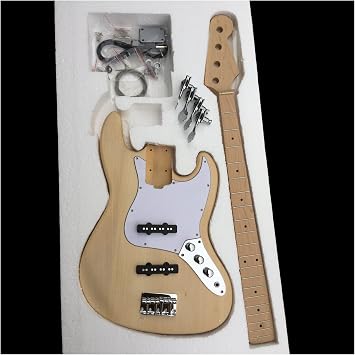 DIY 4 String Bass Guitar Kit With Basswood Body And Maple Neck And Fingerboard Guitar Body