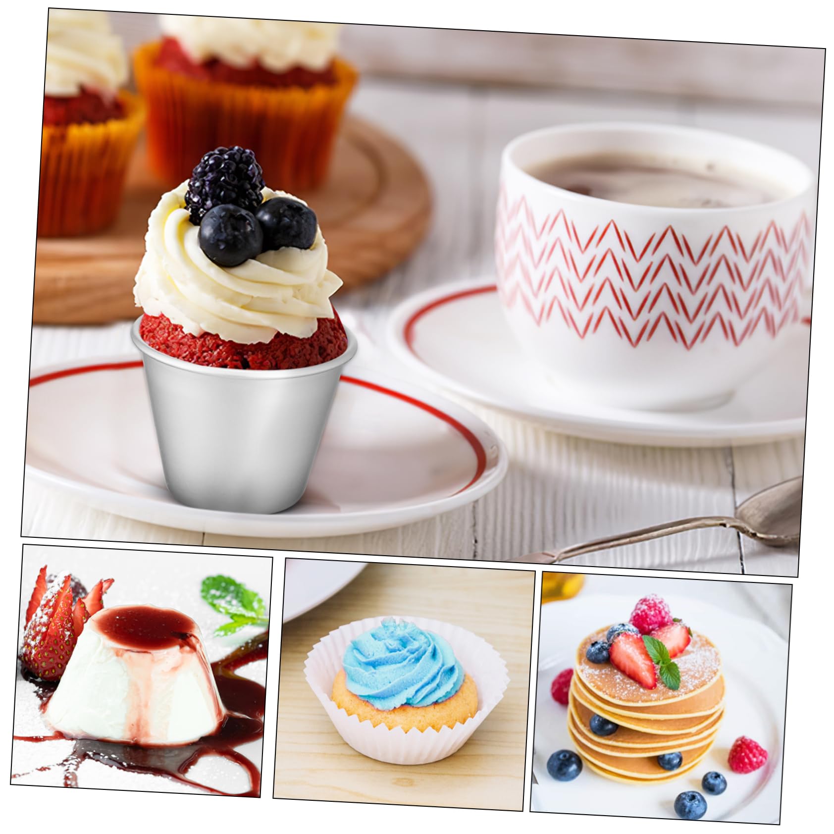 Cabilock Lot De 5 Moules À Muffins Antiadhésifs 8 Pièces X 5