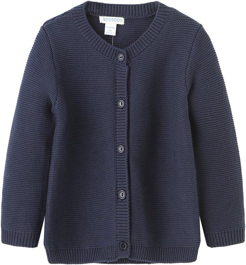BOSBOOS Baby Boys Girls Toddler Solid Cotton Cardigan Sweater for Winter