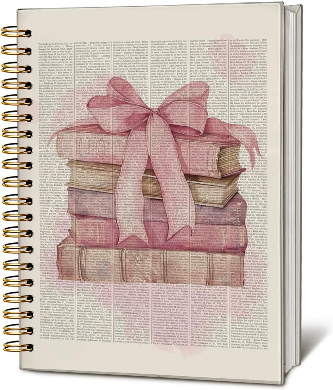 Vintage Bow Spiral Journal Notebook, Vintage Book Journal