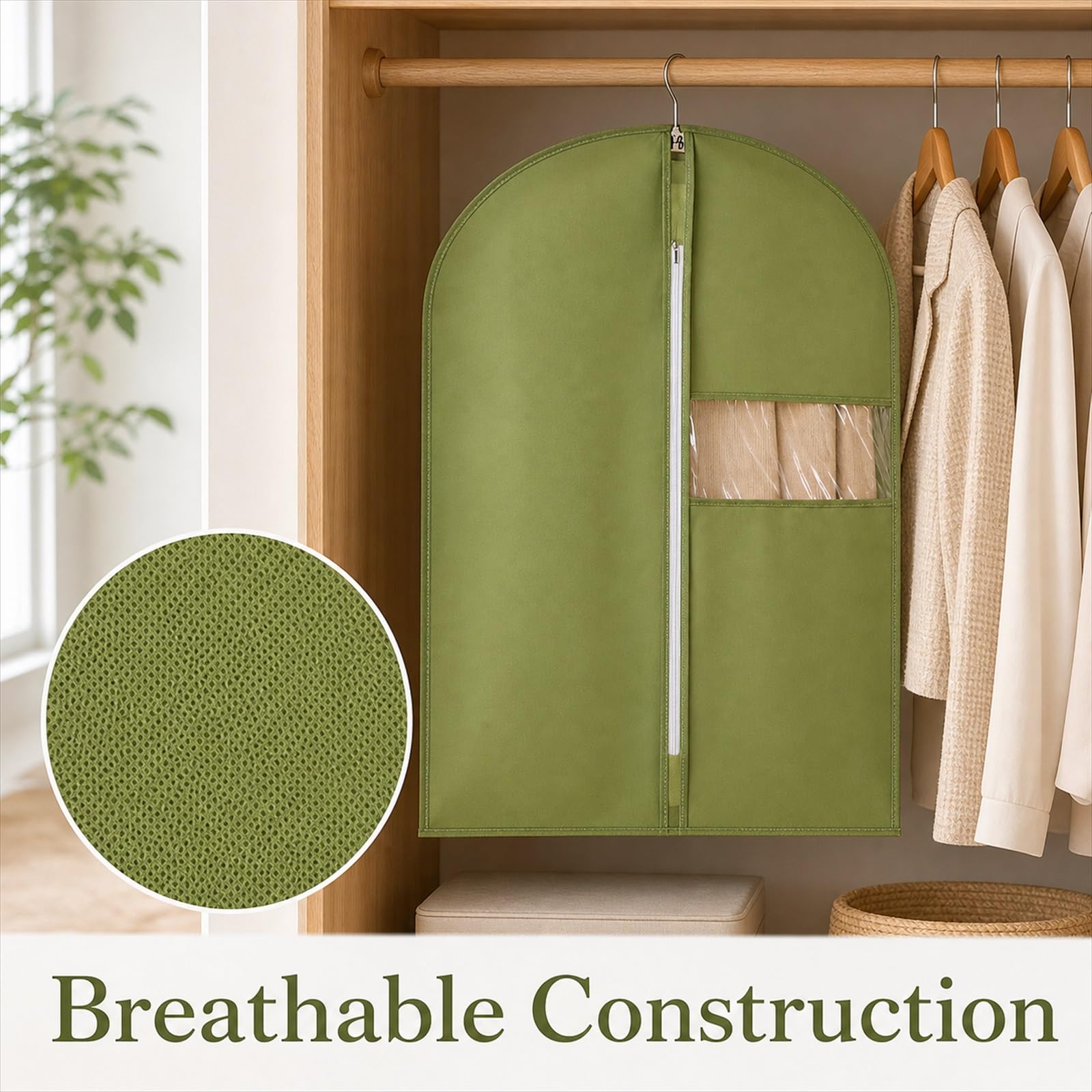 Fundas de Ropa,Fundas para Trajes,Bolsa de Traje,Fundas para Colgar Ropa,Transpirable,Impermeable,para Almacenamiento de Trajes Vestidos Abrigos Americanas Camisas Vestidos de Noche