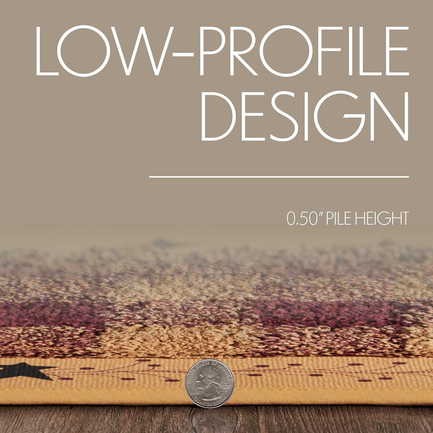 VHC Brands Bathroom Bath Mat, Cotton Floor Rug for Shower, Digital Print, Pip Vinestar Collection, Rectangle 17x48, Primitive Stars, Natural