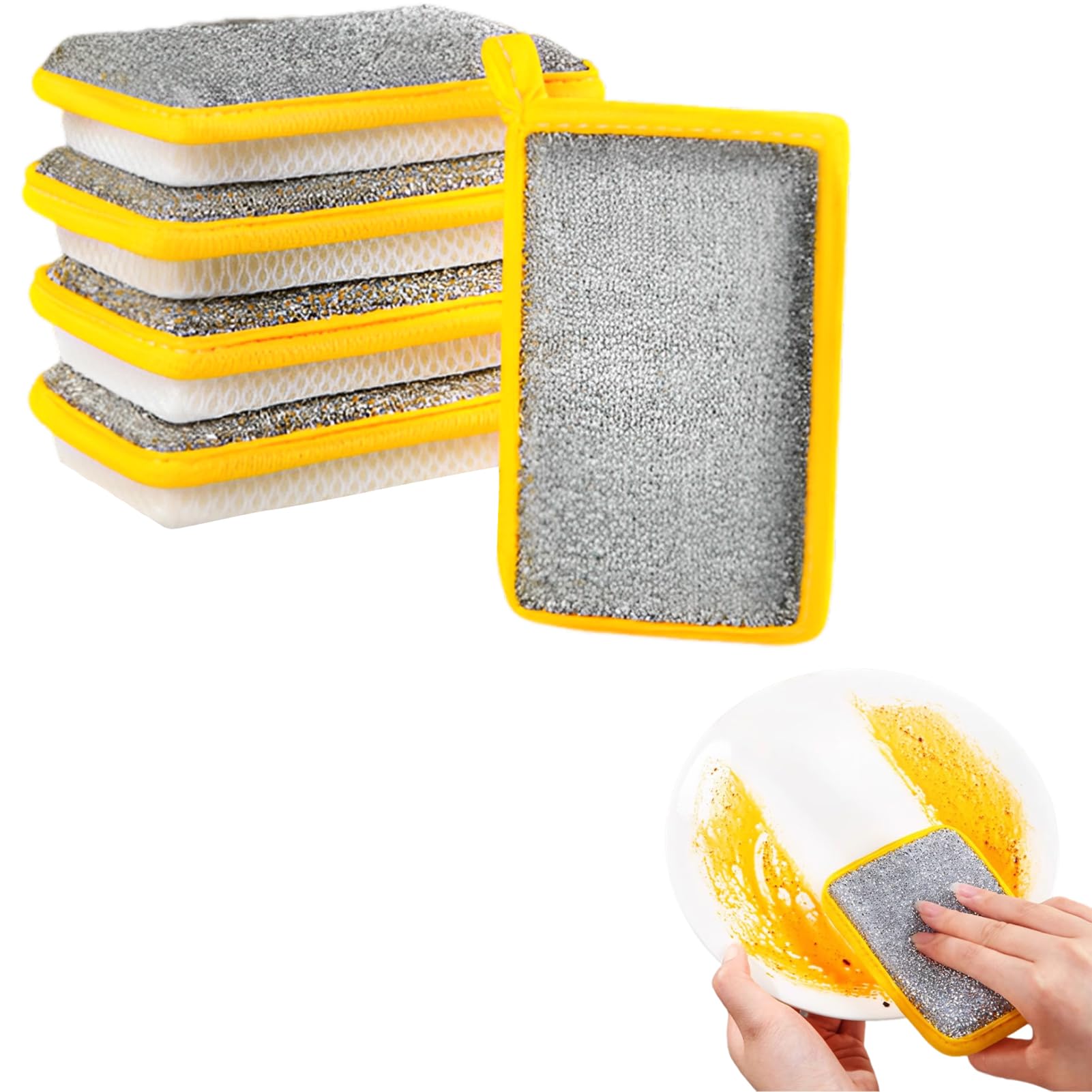 Washing Up Sponge Set, 5PCS Double-Sided Kitchen Dishcloth, Multi-Purpose Absorbent Scrubber Pad for Bowl Dish