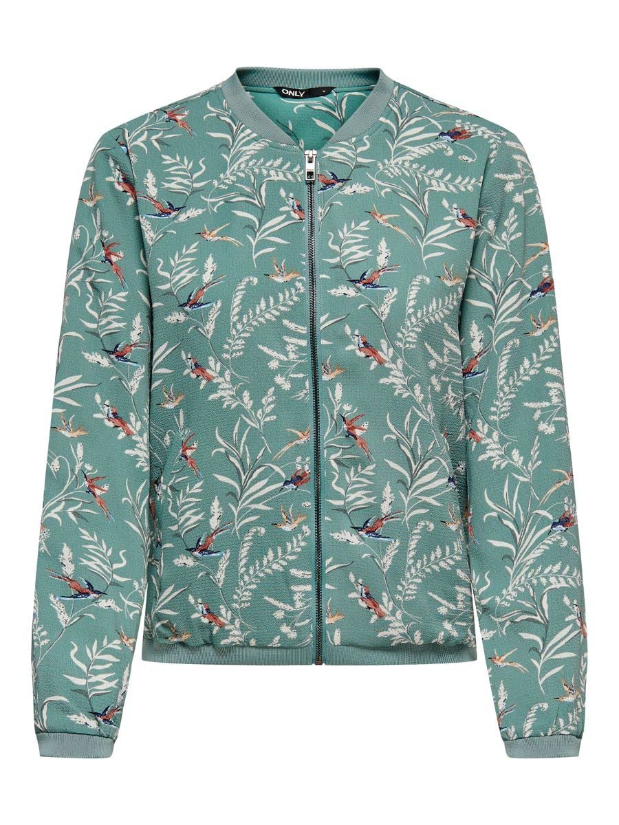 ONLY Womens Onlvic Aop Ptm Bomber Jacket, Chinois Green, 8 UK