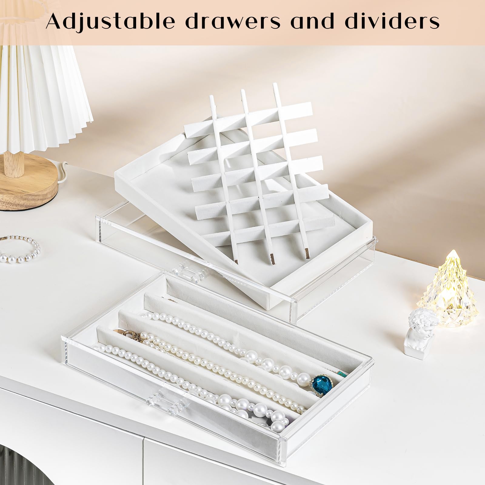 Panneaux De Rangement Pour Boucles D'oreilles - Lot De 6 - Organisateur Voyage - Tissu Beige