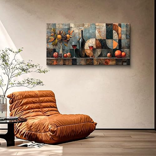 Miniatura 7 de KELIYUAN Arte de pared para cocina, decoración de pared para sala de estar, comedor, decoración de copa de vino, pintura de pared, naturaleza