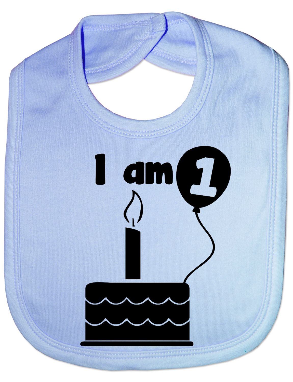Print4U I Am One 1st Birthday Funny Feeding Bib Present Blue