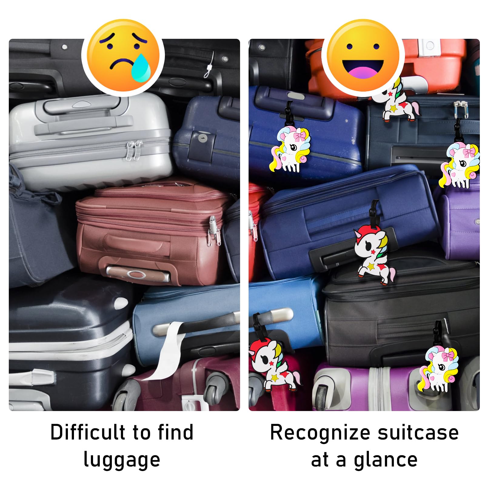 Étiquettes à Bagages En Cuir PU – 4 Pièces Noir Et Marron